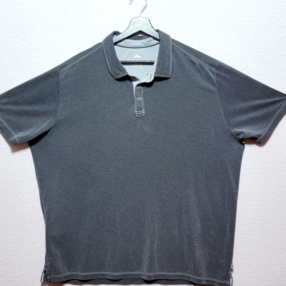 Tommy Bahama Men's Gray Polo Shirt‎ SIZE XXL. #734